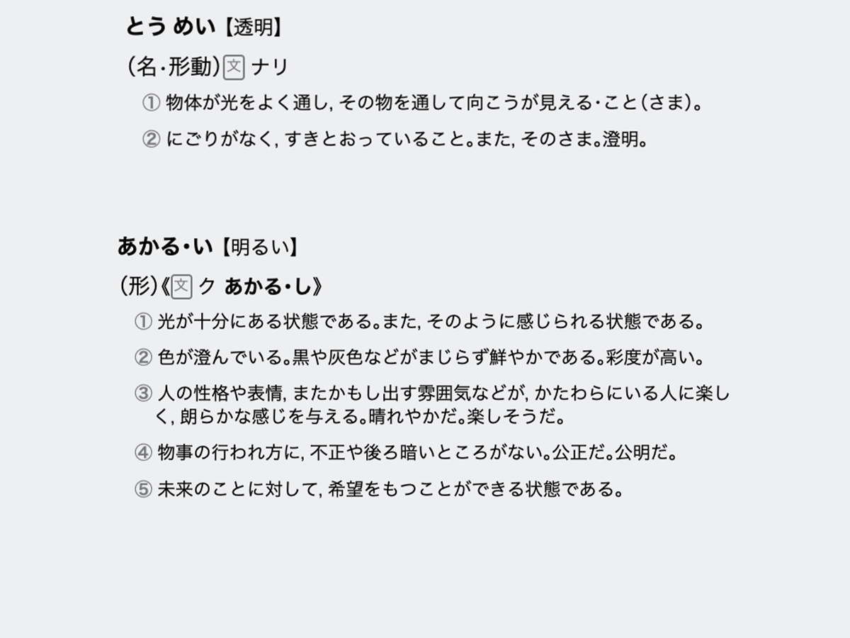 表現としての言葉とその意味の理解。